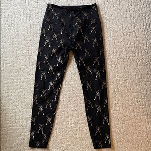 Black Leggings with rose gold champagne detail S